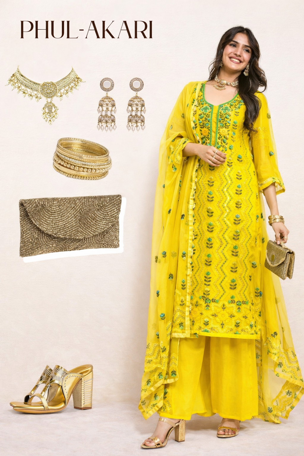 Yellow French knot suit