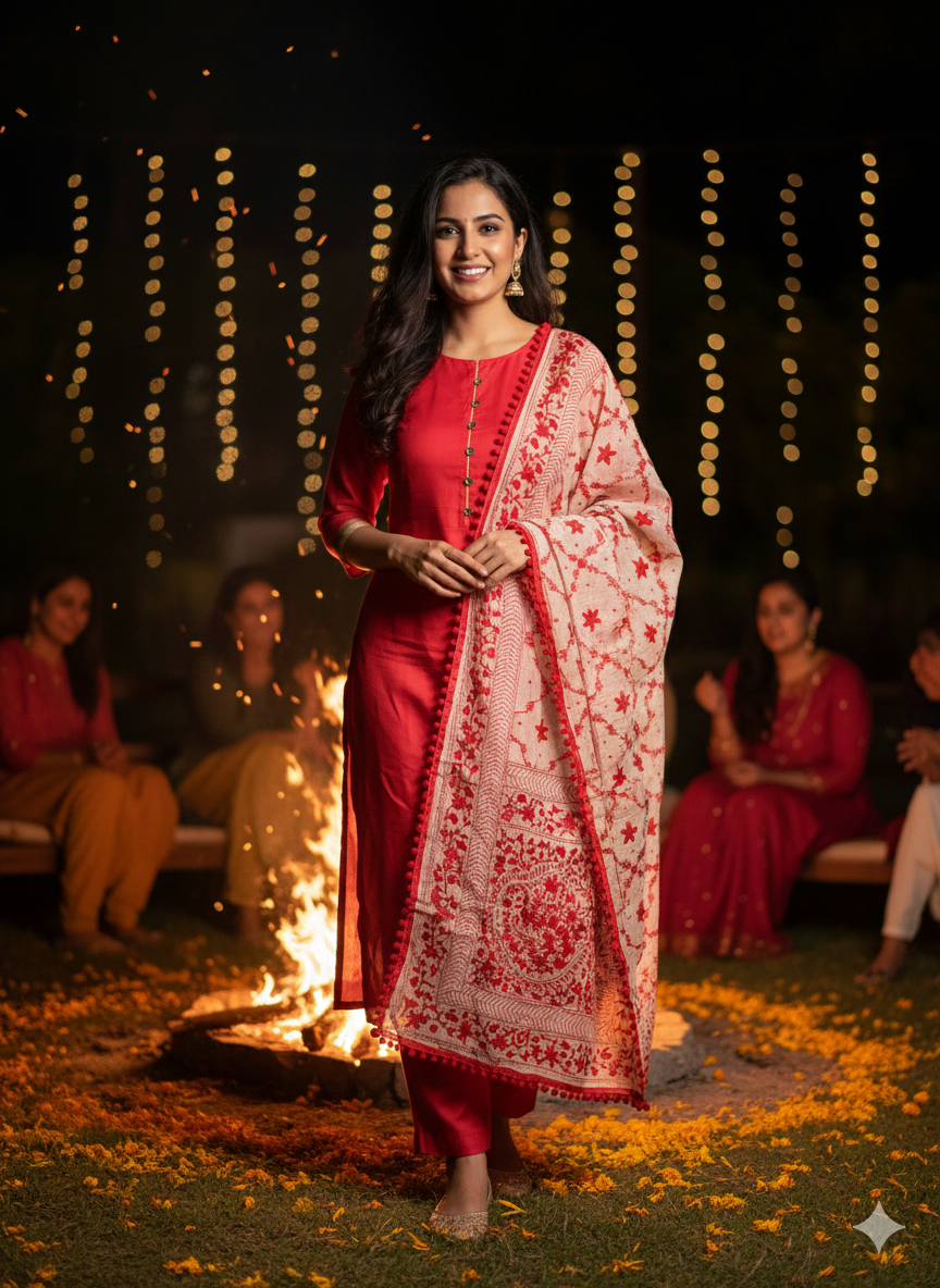 Red Pom Pom suit