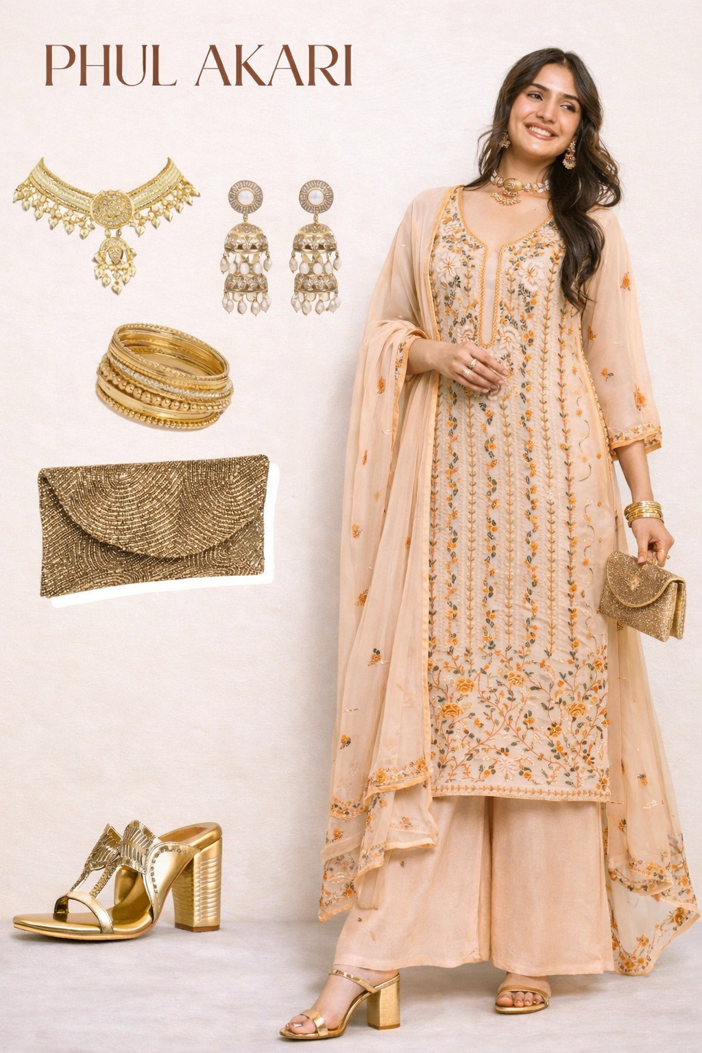 Peach French knot suit