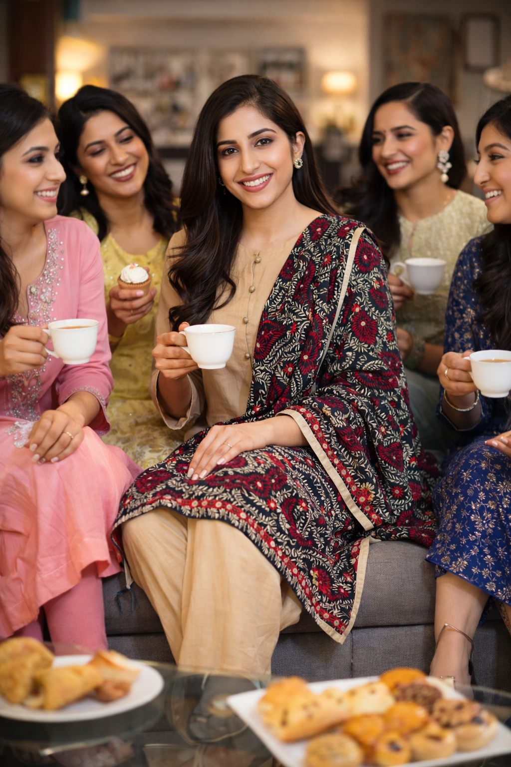 Brown Unstitched Kashmiri suit
