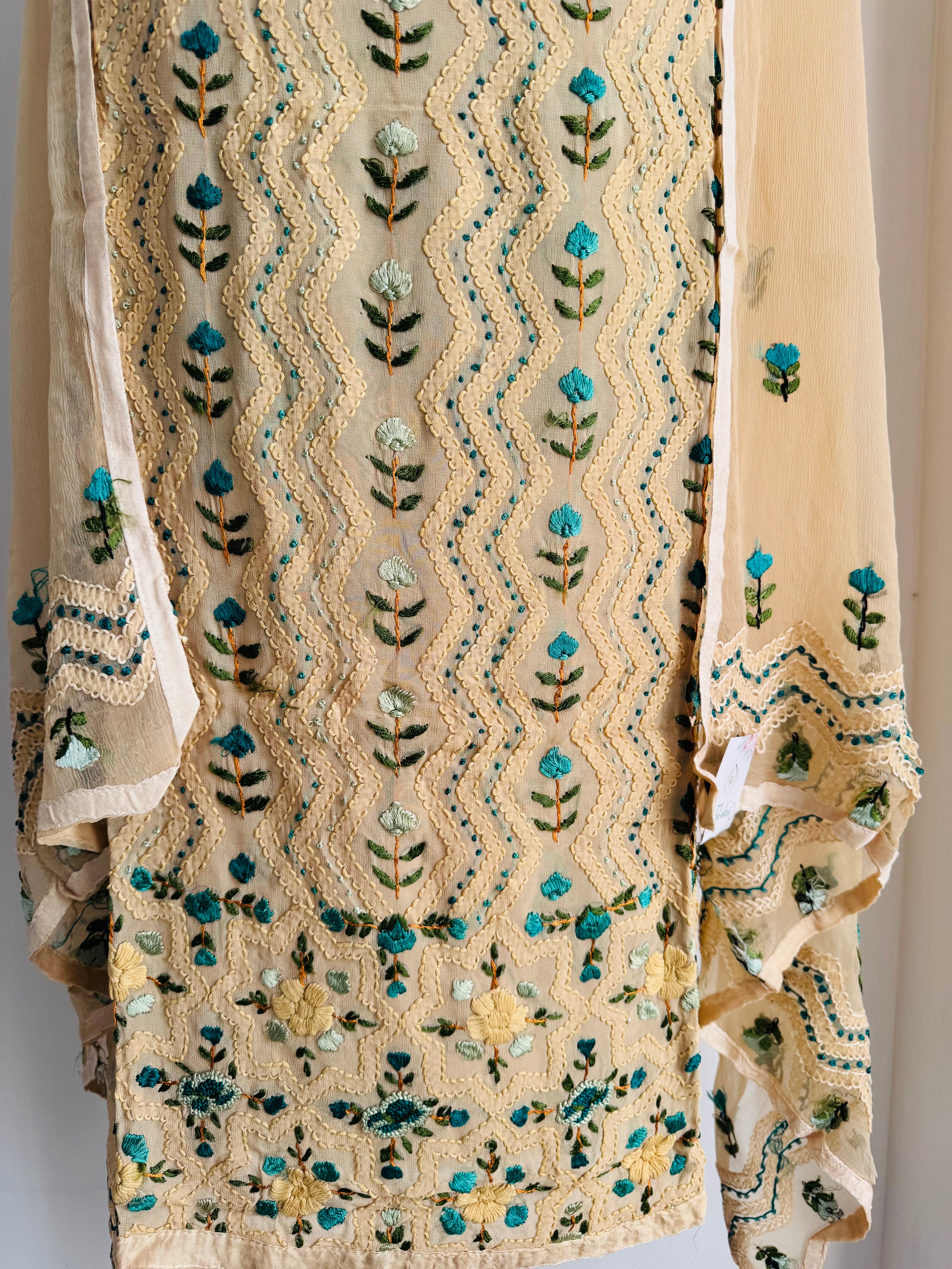 Beige French knot suit