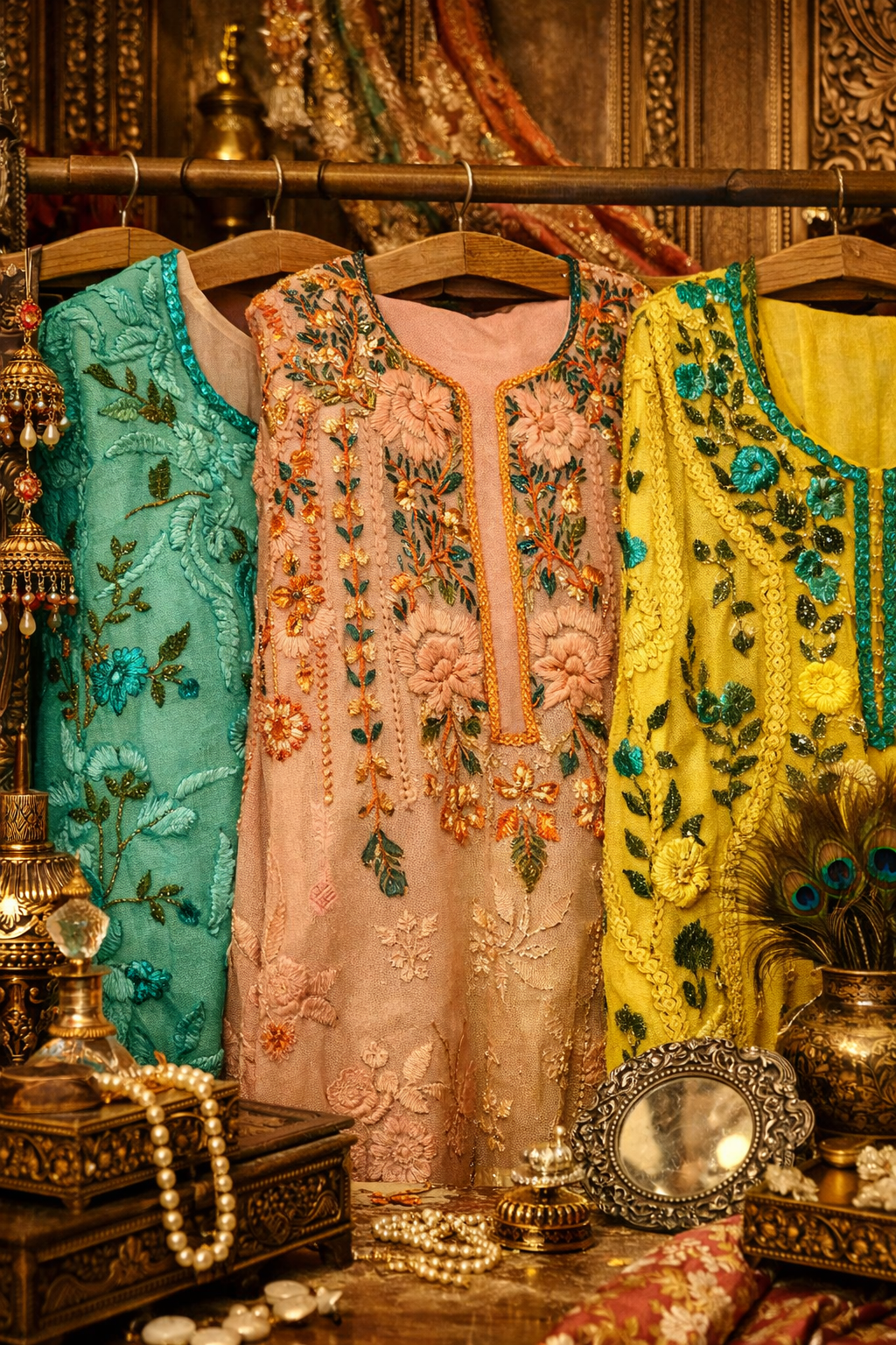 Green French knot suit