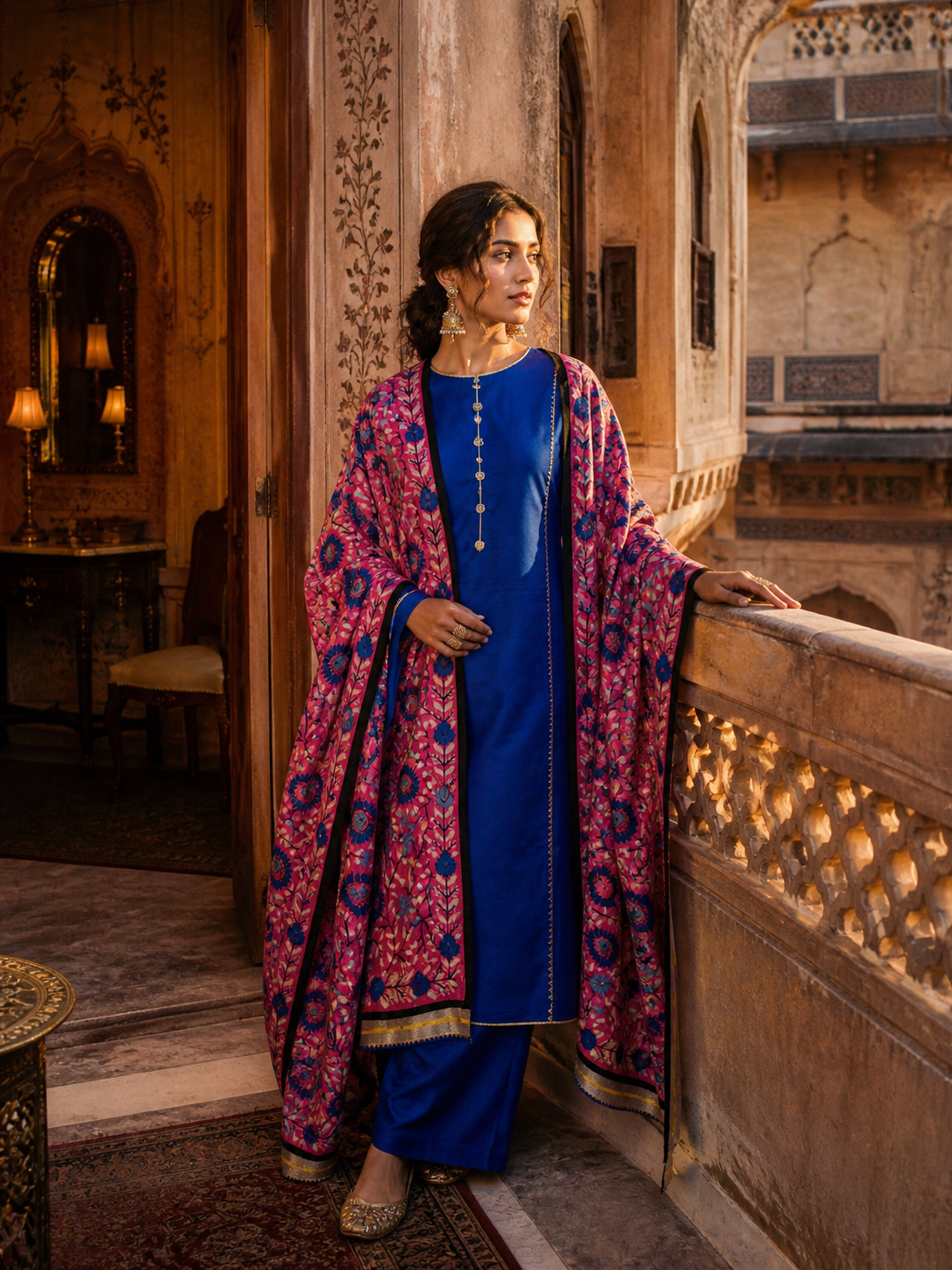 Blue Kashmiri Suit