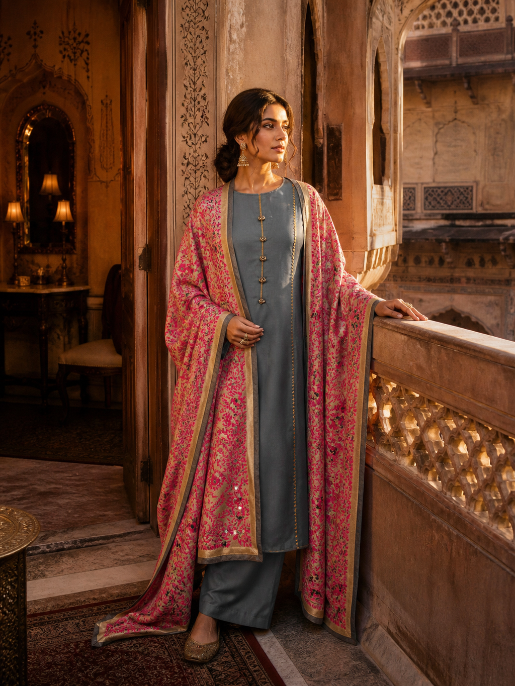 Gray kashmiri Suit
