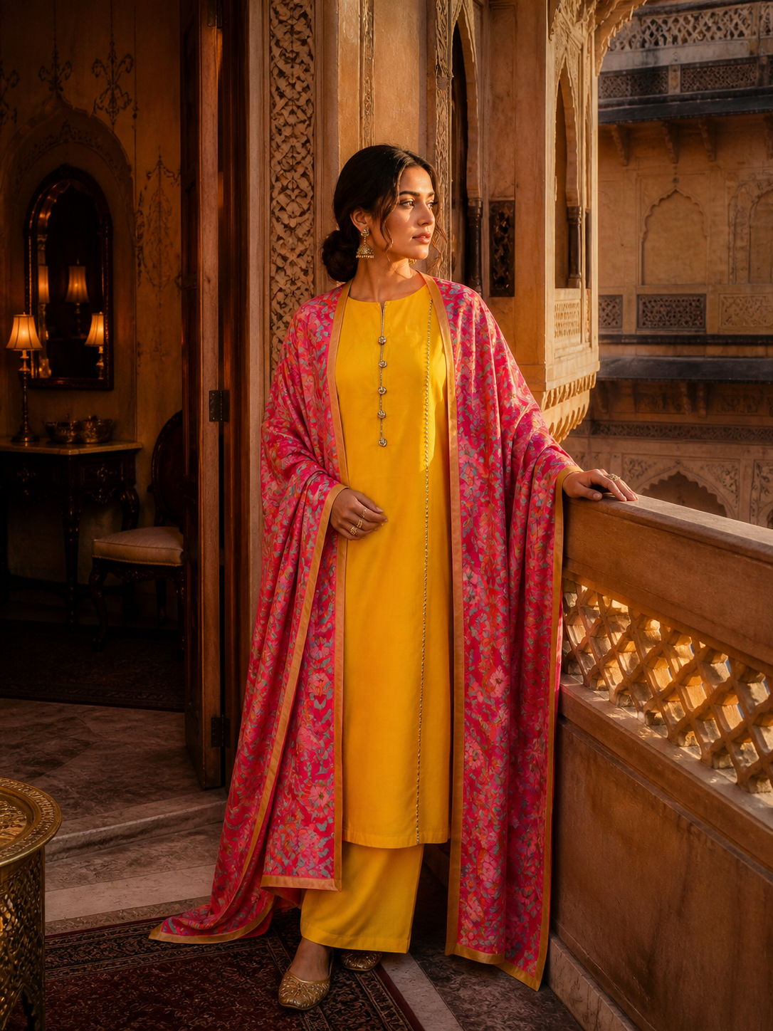 Yellow Kashmiri Suit
