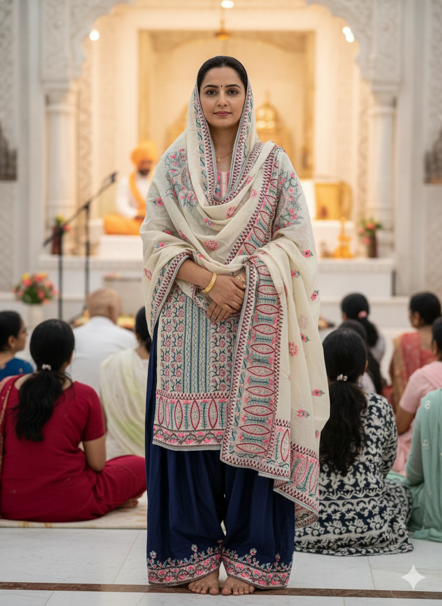 Unstitched Chanderi suit