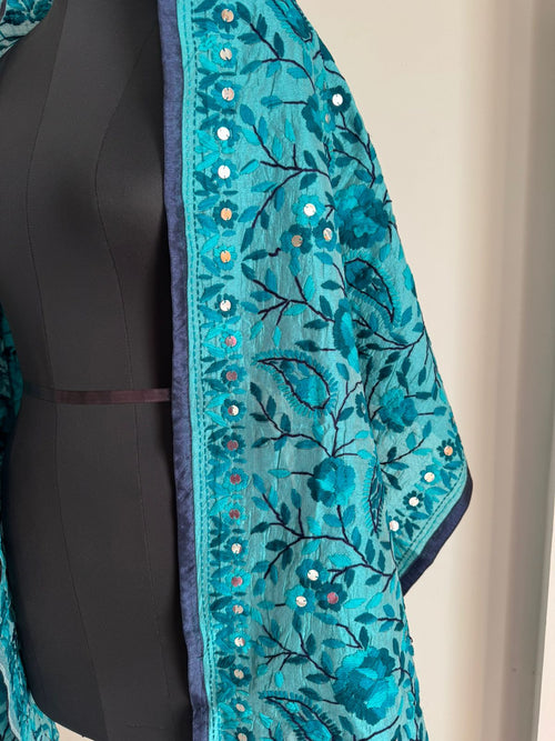 Blue Chanderi Stole