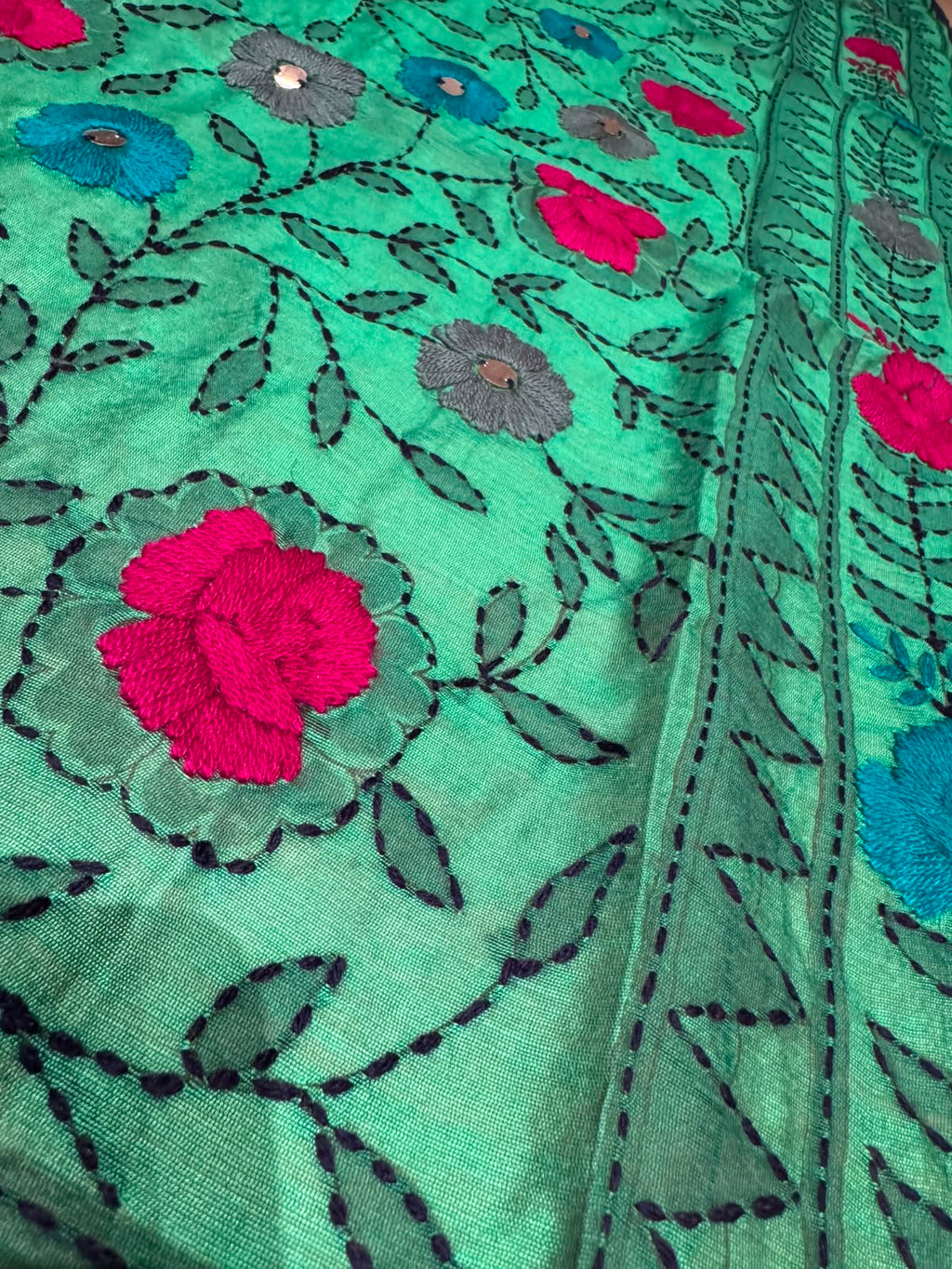 Green kalamkari dupatta