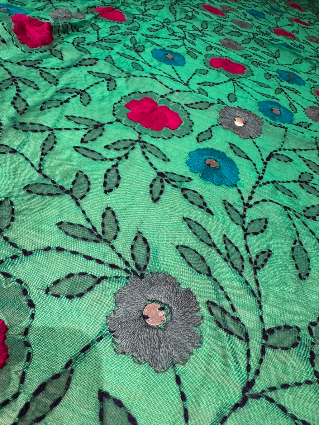 Green kalamkari dupatta