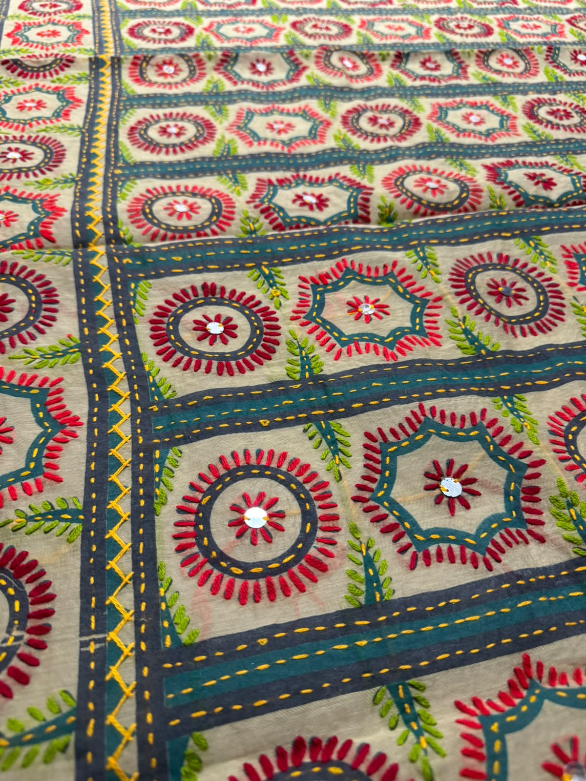 Multi Handcrafted kalamkari dupatta
