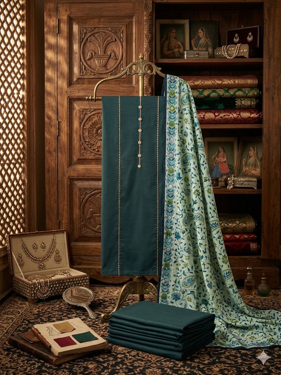 Teal Green Unstitched Suit