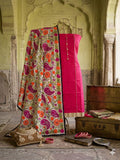 Magenta Unstitched Kashmiri Suit